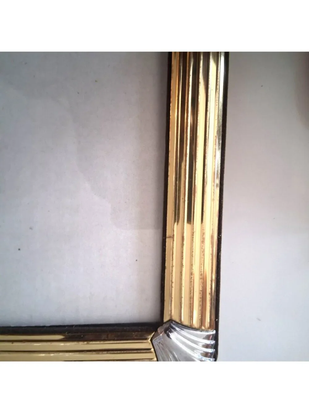 Set Of 4 Vintage Brass & Silver Metal Picture Frames Art Deco Mid Century